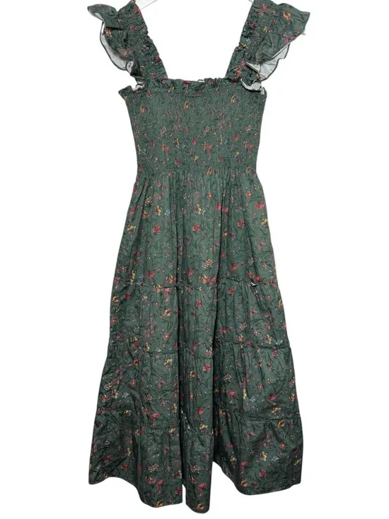 Hill House Ellie Nap Dress in Fleur Chintz Bottle Green Size Small - Picture 4 of 12